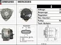 Generator / Alternator MERCEDES-BENZ ACTROS, MERCEDES-BENZ ATEGO, MERCEDES-BENZ CITARO (O 530) - DELCO REMY DRB5280