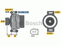 Generator / Alternator MERCEDES-BENZ E-CLASS limuzina (W211), MERCEDES-BENZ E-CLASS T-Model (S211), MERCEDES-BENZ CLS (C219) - BOSCH 0 986 047 690