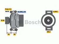 Generator / Alternator MERCEDES-BENZ E-CLASS limuzina (W211), MERCEDES-BENZ E-CLASS T-Model (S211), MERCEDES-BENZ VIANO (W639) - BOSCH 0 986 047 640