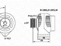 Generator / Alternator MERCEDES-BENZ SPRINTER 3-t platou / sasiu (903) (1995 - 2006) MAGNETI MARELLI 943356310010