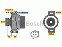 Generator / Alternator MERCEDES SPRINTER 4,6-t caroserie (906) (2006 - 2016) BOSCH 0 986 049 010 piesa NOUA