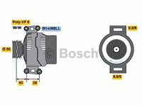 Generator / Alternator MERCEDES SPRINTER autobasculanta (905) (2001 - 2016) BOSCH 0 986 042 530 piesa NOUA