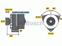 Generator / Alternator MERCEDES VARIO autobasculanta (1996 - 2016) BOSCH 0 986 040 260 piesa NOUA