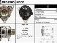 Generator / Alternator MULTICAR M26, IVECO DAILY III caroserie inchisa/combi, IVECO DAILY III platou / sasiu - DELCO REMY DRB1960