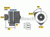 Generator/Alternator NOU - (fara piesa veche la schimb!) MERCEDES-BENZ 190 (W201) - Cod intern: W20299413 - LIVRARE DIN STOC in 24 ore!!!