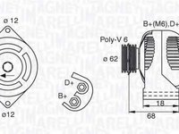 Generator / Alternator OPEL AGILA A H00 MAGNETI MARELLI 063377490010