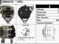 Generator / Alternator OPEL ASTRA G hatchback (F48_, F08_), OPEL ASTRA G combi (F35_), OPEL ASTRA G limuzina (F69_) - DELCO REMY DRB4210