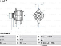 Generator / Alternator OPEL ASTRA G limuzina (F69_) BOSCH 0 986 046 150