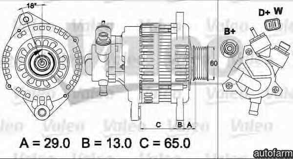 Generator / Alternator OPEL CORSA C caroserie F08 W5L VALEO 437497