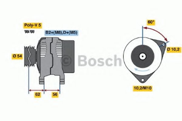Generator / Alternator OPEL CORSA C (F08, F68) (2000 - 2009) BOSCH 0 986 047 280 piesa NOUA