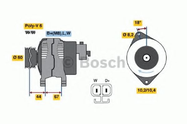 Generator / Alternator OPEL CORSA C (F08, F68) (2000 - 2009) BOSCH 0 986 043 981 piesa NOUA