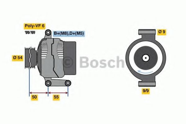 Generator / Alternator OPEL CORSA C (F08, F68) (2000 - 2009) BOSCH 0 986 048 771 piesa NOUA