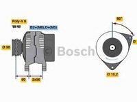 Generator / Alternator OPEL VECTRA B hatchback 38 BOSCH 0 986 041 250