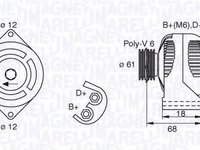 Generator / Alternator OPEL VECTRA C, OPEL VECTRA C GTS, VAUXHALL VECTRA Mk II (C) - MAGNETI MARELLI 063377492010