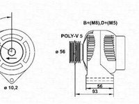 Generator / Alternator PEUGEOT 106 (1A, 1C), Citroen ZX (N2), PEUGEOT 306 hatchback (7A, 7C, N3, N5) - MAGNETI MARELLI 943356965010