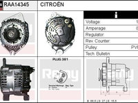 Generator Alternator RAA14345 REMY pentru CitroEn Zx Peugeot 405 Peugeot Boxer CitroEn Xantia CitroEn Jumper CitroEn Relay Peugeot 406 Peugeot Expert CitroEn Berlingo Peugeot 306 CitroEn Xsara