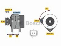 Generator / Alternator RENAULT CLIO II (BB0/1/2, CB0/1/2) (1998 - 2005) BOSCH 0 986 080 960 piesa NOUA