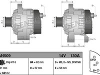 Generator / Alternator SAAB 9-3 YS3F DENSO DAN509