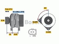 Generator / Alternator SEAT IBIZA V (6J5, 6P1) (2008 - 2016) BOSCH 0 986 042 810 piesa NOUA