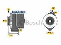 Generator / Alternator SEAT TOLEDO (1L), VW PASSAT (3A2, 35I), VW PASSAT Variant (3A5, 35I) - BOSCH 0 986 034 990