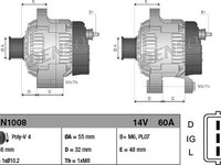 Generator / Alternator SUZUKI JIMNY FJ DENSO DAN1008