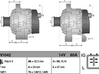 Generator / Alternator TOYOTA AURIS NRE15 ZZE15 ADE15 ZRE15 NDE15 DENSO DAN1042