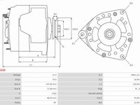 Generator / Alternator TOYOTA HIACE IV (__H1_, __H2_) Autobuz, 08.1995 - 12.2012 AS-PL A6040