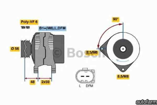 Generator / Alternator VW EOS (1F7, 1F8) BOSCH 0 9