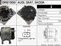 Generator / Alternator VW POLO limuzina (6KV2), AUDI A3 (8L1), SKODA OCTAVIA (1U2) - DELCO REMY DRB1500N