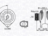 Generator / Alternator VW SHARAN (7M8, 7M9, 7M6), FORD GALAXY (WGR), VW POLO limuzina (6KV2) - MAGNETI MARELLI 063533250010