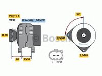 Generator / Alternator VW TRANSPORTER / CARAVELLE Mk IV bus (70XB, 70XC, 7DB, 7DW), VW POLO limuzina (6KV2), VW TRANSPORTER Mk IV caroserie (70XA) - B