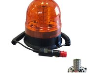 Girofar LED cu baza magnetica lumina intermitenta portocalie 12V / 24V JBM (00084)