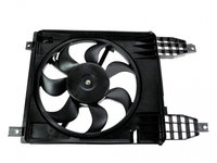 GMV radiator electroventilator Chevrolet Aveo, 2006-2011, Motorizare 1,2 53/62kw , 1,4 61/69/74kw, 1,6 76/78kw Benzina, tip climatizare , dimensiune 385mm, cu 2 pini, fara pre-rezistormm, Aftermarket