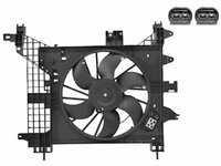 GMV radiator electroventilator Dacia Duster, 2010-, Motorizare 1, 5 Dci 62/79/81kw Euro 4, 1, 6 16v 77kw 4x4 Diesel/Benzina, dimensiune 385mm, 2+2 pini, cu prerezistormm, Aftermarket