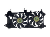 GMV radiator electroventilator Fiat Doblo (119/223), 2006-2010, Motorizare 1, 3 Multijet 55/62kw, 1, 9 Multijet 88kw Diesel, tip climatizare cu AC, dimensiune 2*300W/2x280mm, 2+2 pini, fara pre-rezistormm, Aftermarket