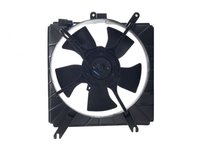 GMV radiator electroventilator Kia Rio (Dc), 2000-2005, Motorizare 1, 3 55/60kw, 1, 5 16v 72kw, 1, 6 I 16v 82kw Benzina, tip climatizare cu/fara AC, cutie M/A, dimensiune 120W/300mm, cu 2 pini, plastic, HCC(HALLA)