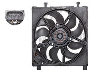 GMV radiator electroventilator Skoda Citigo, 2011-, Seat MII, 2011-, VW UP!, 2011-, motor 1.0, benzina, cu AC, 342 mm, 3 pini, cu pre-rezistor,