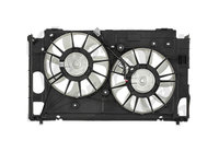 GMV radiator electroventilator Toyota Auris, 2012-2019, motor 1.2 Turbo, benzina, 295/295 mm, 2 pini, fara modulul de control electronic,