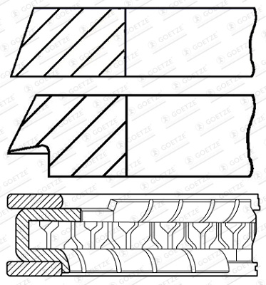 GOETZE ENGINE Set segmenti piston 08-102400-00 la VOLVO 850 combi (855) B 5234 T5 2319cc 241cp 177kW 1993 1994 1995 1996 1997