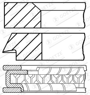 GOETZE ENGINE Set segmenti piston 08-104200-00 pen