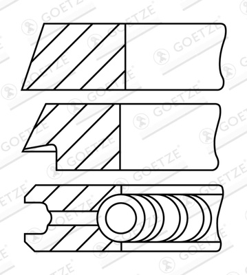 GOETZE ENGINE Set segmenti piston 08-109400-30 pentru masina AUDI A6 C4 (4A2) AAN 2226cc 230cp 169kW 1994 1995 1996 1997