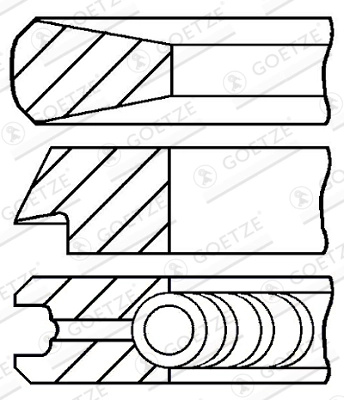 GOETZE ENGINE Set segmenti piston 08-114400-45 la BMW X3 (E83) M57 D30 (306D3) 2993cc 218cp 160kW 2004 2005 2006 2007 2008 2009 2010