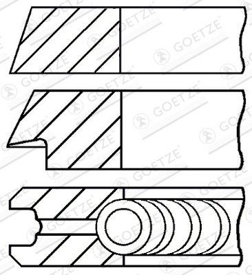 GOETZE ENGINE Set segmenti piston 08-115900-00 la masina AUDI A6 C4 (4A2) ADR 1781cc 125cp 92kW 1995 1996 1997