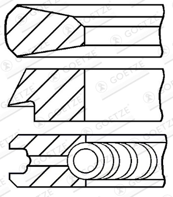 GOETZE ENGINE Set segmenti piston 08-119800-00 compatibil cu MG MG ZS Hatchback 20 T2N 1994cc 101cp 74kW 2004 2005