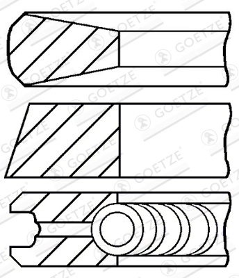 GOETZE ENGINE Set segmenti piston 08-122200-00 model NAC IVECO (NAVECO) TURBO DAILY caroserie (V35, V40) 8140.43S5; 8140.43S6 2798cc 129cp 95kW 2011 2012 2013 2014 2015 2016