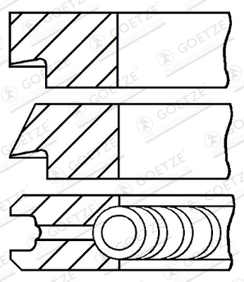 GOETZE ENGINE Set segmenti piston 08-124700-00 pentru ALFA ROMEO 156 (932_) AR 32301; AR 32310 1970cc 155cp 114kW 1997 1998 1999 2000 2001 2002