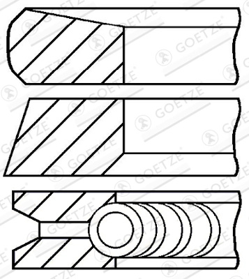 GOETZE ENGINE Set segmenti piston 08-127400-00 pentru masina RENAULT VEL SATIS (BJ0_) G9T 702; G9T 600; G9T 700; G9T 606; G9T 607 2188cc 140cp 102kW 2002 2003 2004 2005 2006 2007 2008 2009