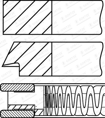 GOETZE ENGINE Set segmenti piston 08-141300-10 pentru FORD S-MAX (CJ, WA6) R9CD; R9CI 1999cc 240cp 176kW 2015 2016 2017 2018 2019 2020
