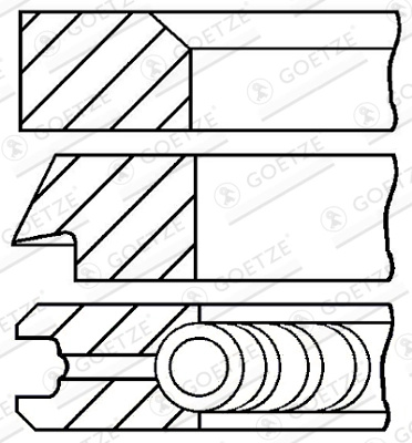 GOETZE ENGINE Set segmenti piston 08-142400-00 se potriveste la ALFA ROMEO 155 (167_) AR 67203 1995cc 186cp 137kW 1992 1993 1994 1995 1996 1997