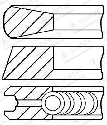 GOETZE ENGINE Set segmenti piston 08-145000-00 la DAEWOO PRIMA F4AE0681B 5883cc 240cp 176kW 2010 2011